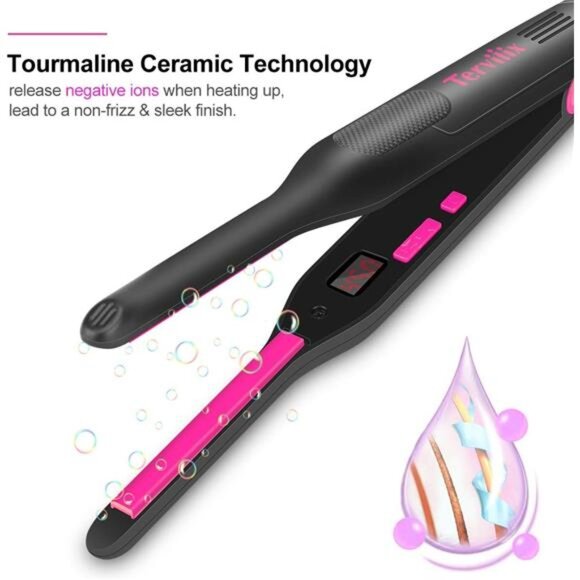 Pencil Flat Iron, Small Flat Irons for Short Hair, Beard and Pixie Cut,3/10 Inch - Picture 4 of 7